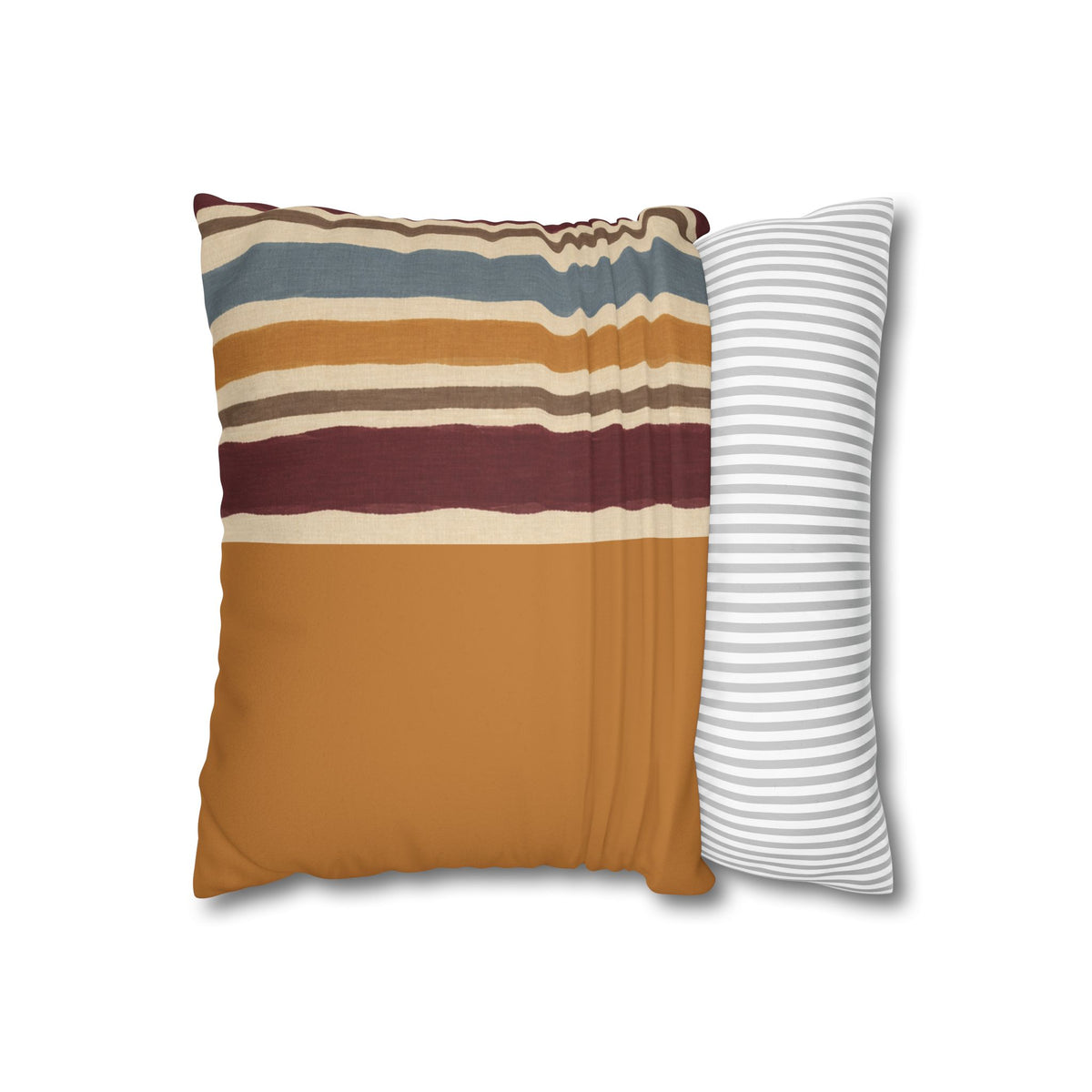Atelier Stripe + Mustard Faux Suede Pillow Cover