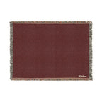 Burgundy and Fringe Woven Throw