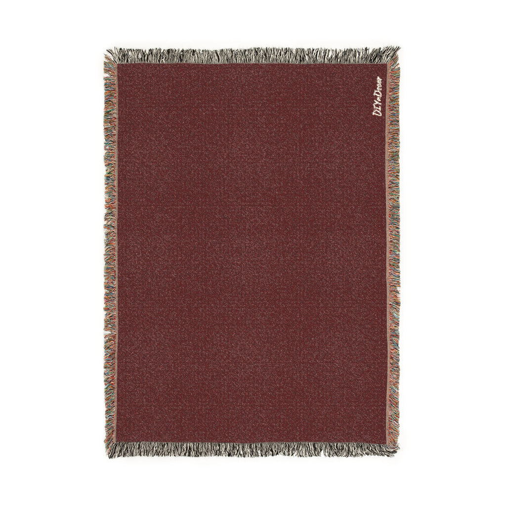 Burgundy and Fringe Woven Throw
