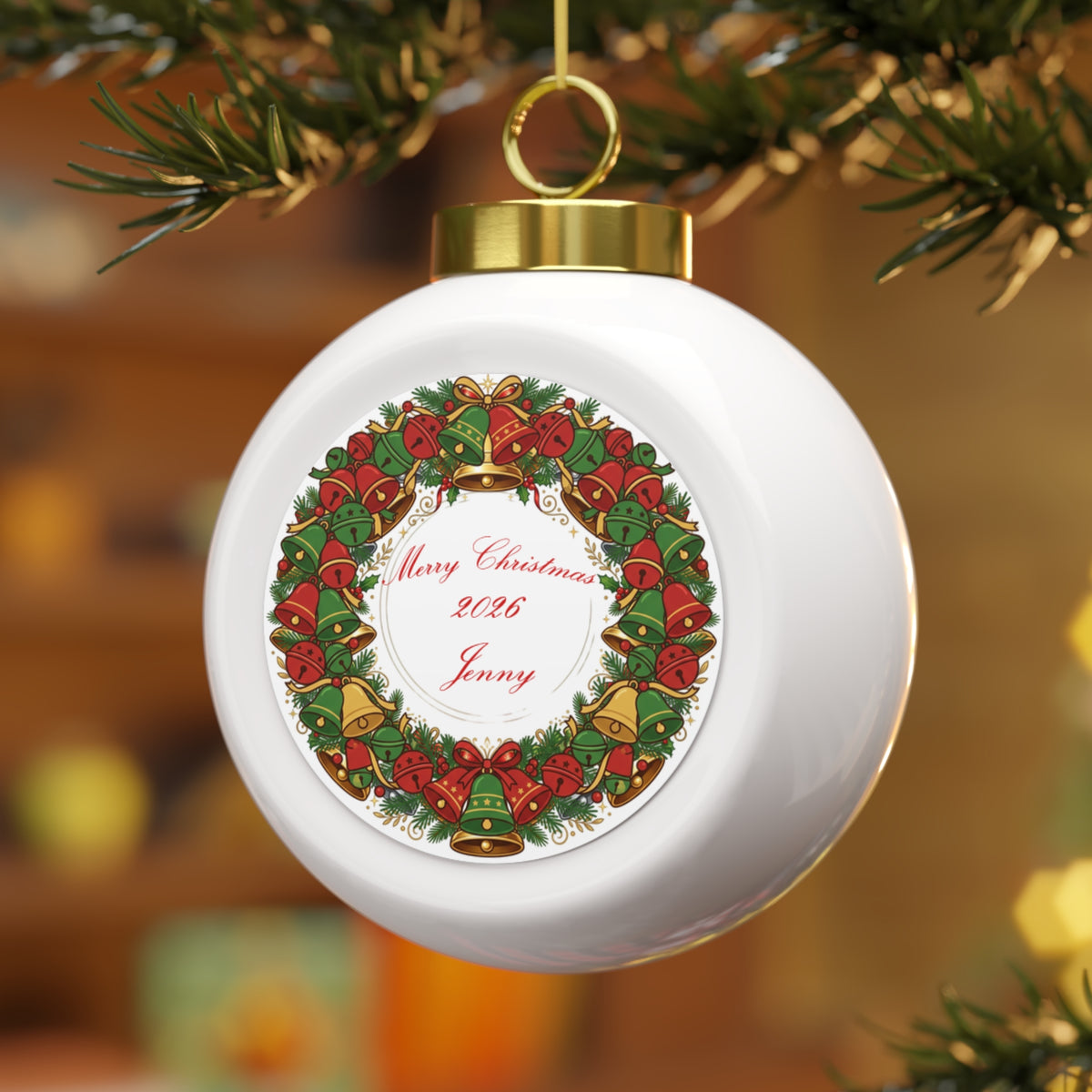 Personalized Christmas Keepsake Ornament — Name & Year