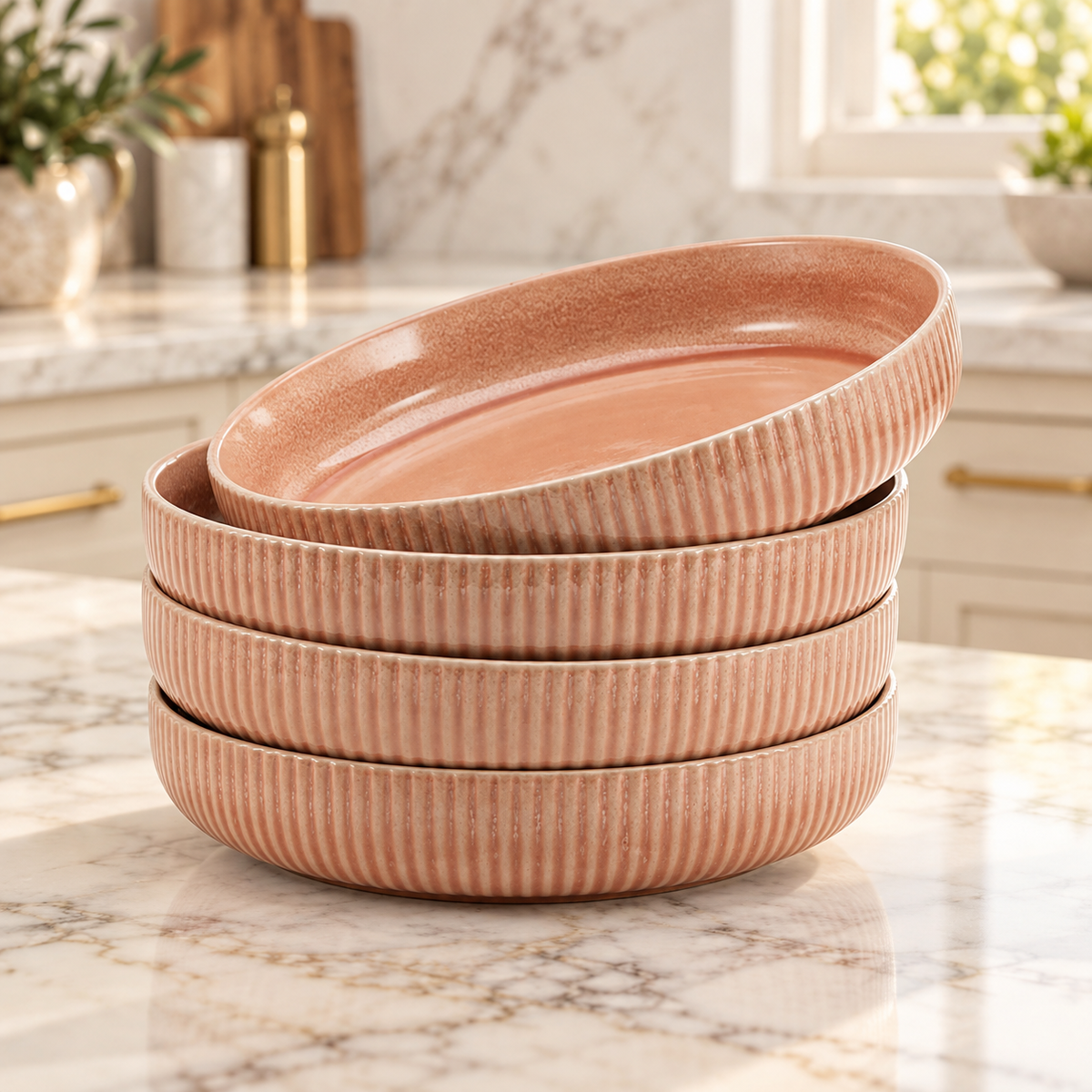 Blush Shallow Bowls — Set of 4