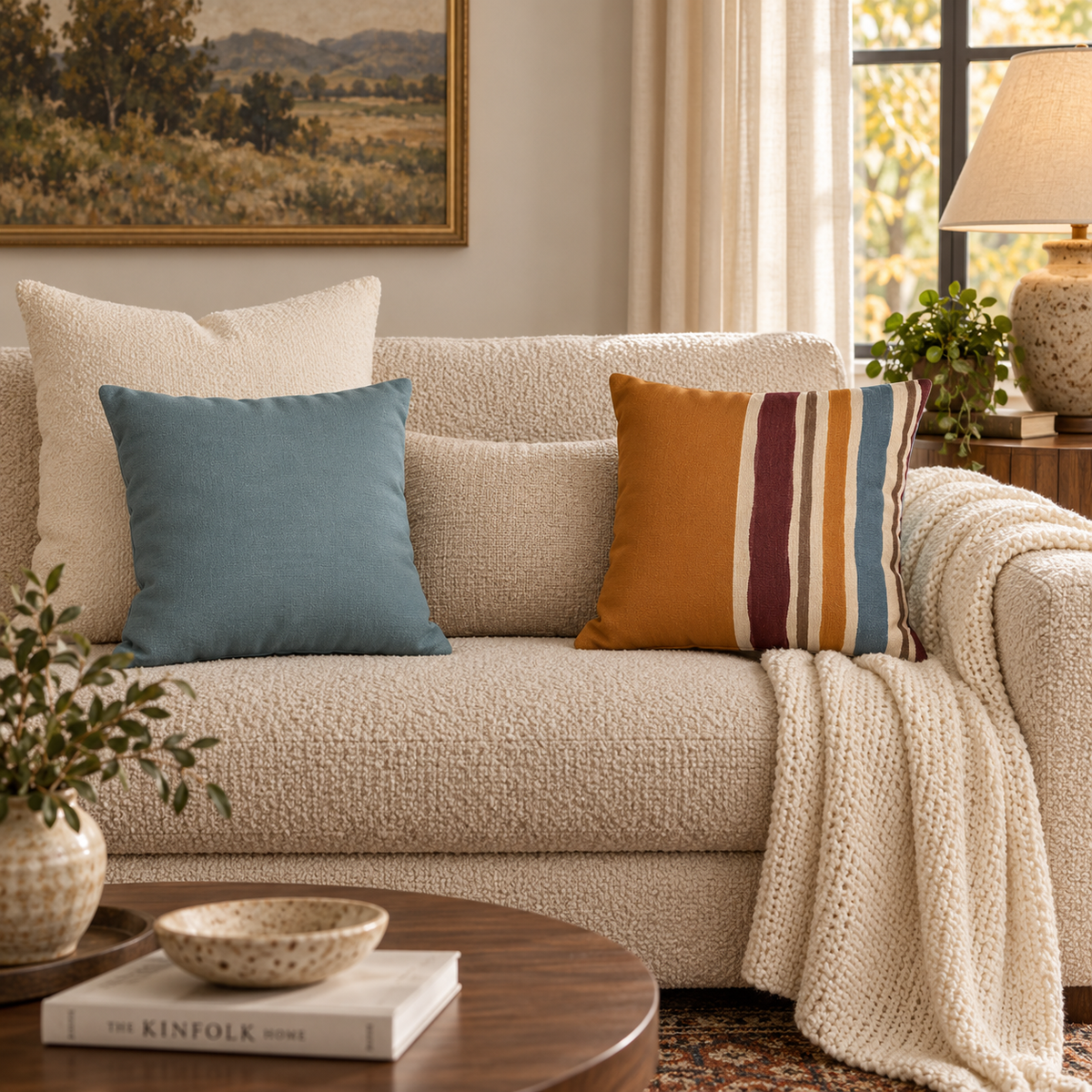 Dusty Blue Faux Suede Pillow Cover