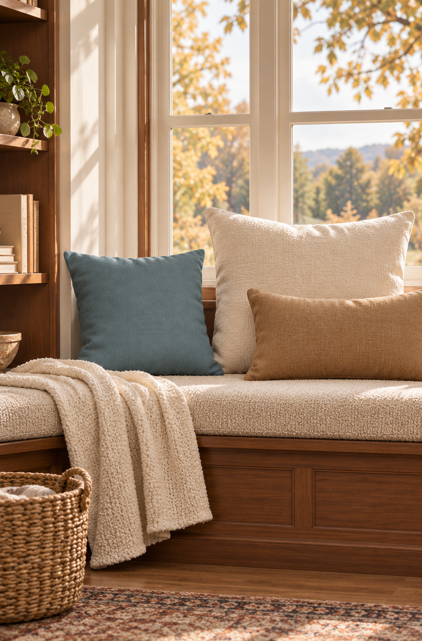 Dusty Blue Faux Suede Pillow Cover