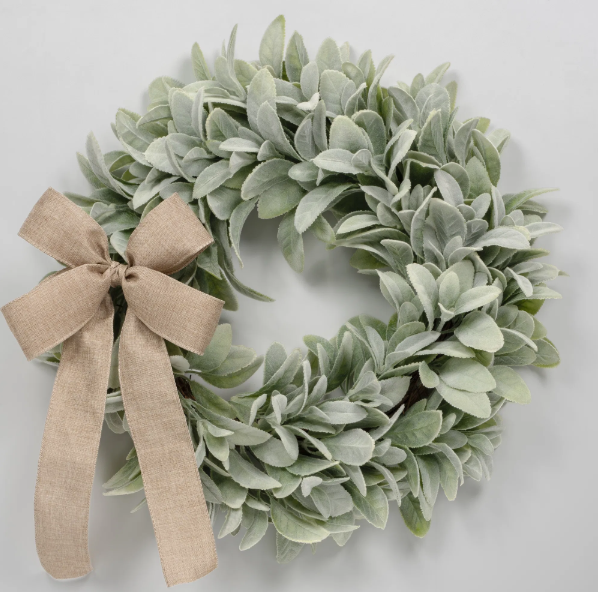 Frosted Sage Lamb's Ear Wreath — 17.7"
