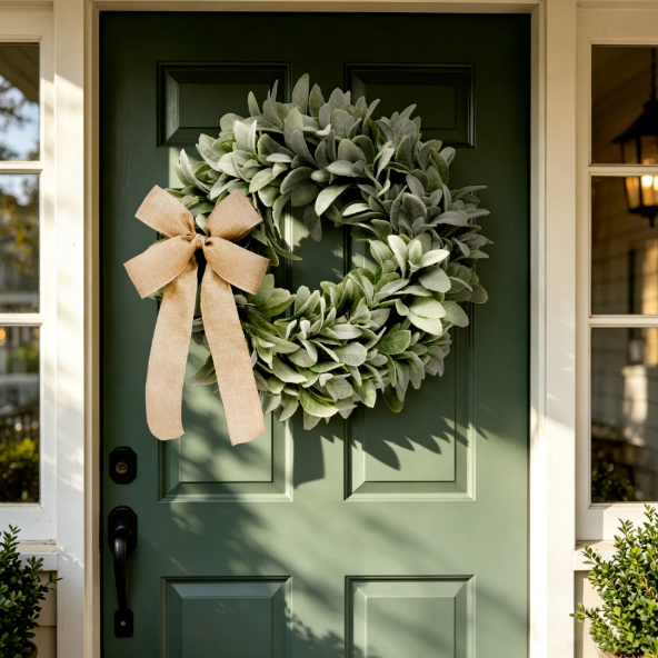 Frosted Sage Lamb's Ear Wreath — 17.7"