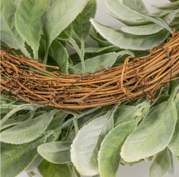 Frosted Sage Lamb's Ear Wreath — 17.7"