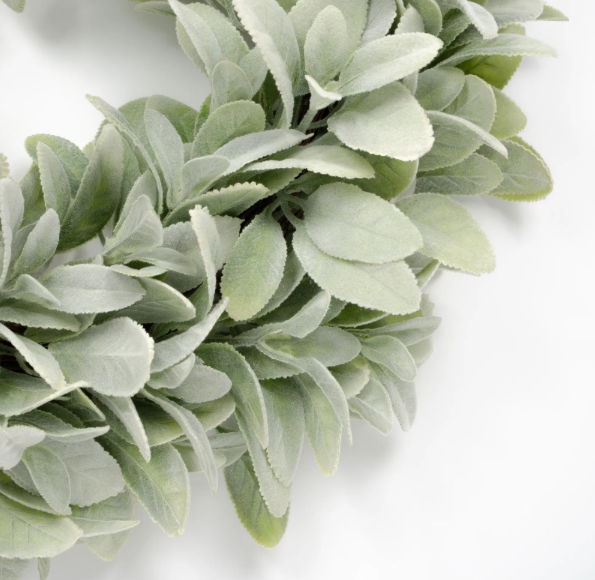 Frosted Sage Lamb's Ear Wreath — 17.7"